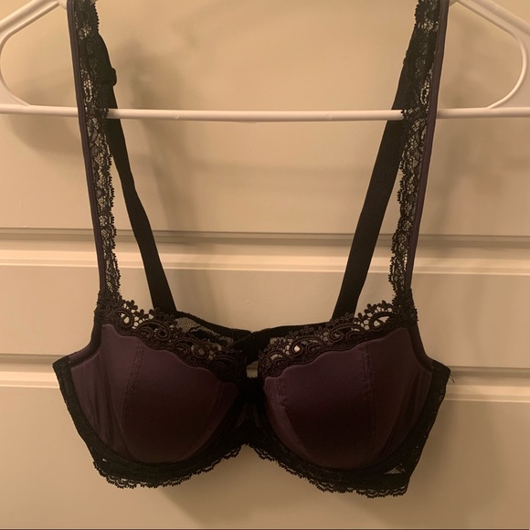 Felina bra - Demi cup in dark gray and black lace - Picture 1 of 8